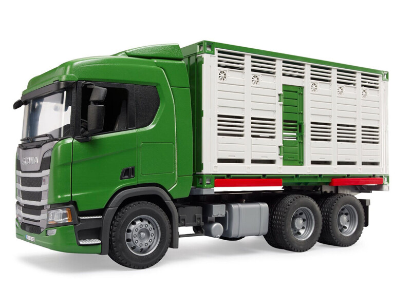 Bruder Scania Přepravník zvířat s figurkou krávy 1:16